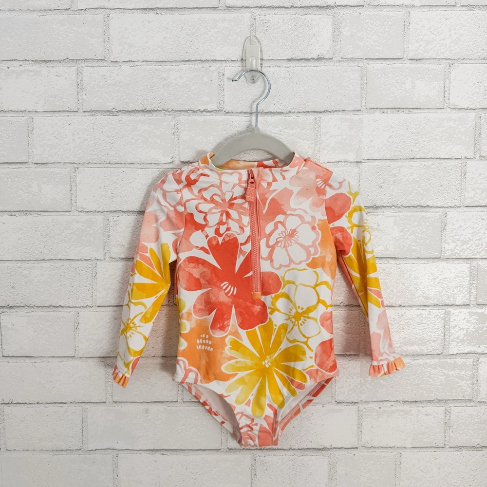 CARTER’S Baby Girls Floral Rashguard One Piece Swimsuit